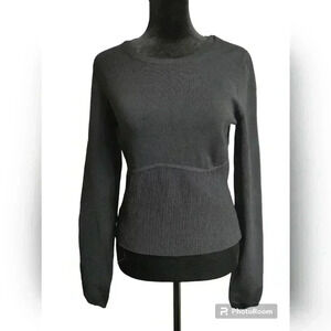 ARITZIA Babaton sculpt knit empire long sleeve black sweater